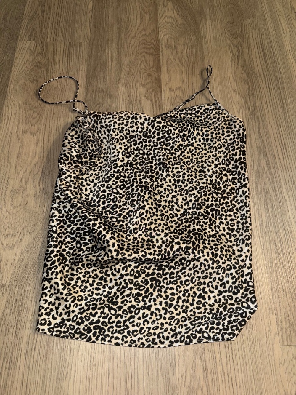 Leopard Print  Faux Satin Cowl Neck Camisole Top Y2K Chic Mob Wife‎ Coquette